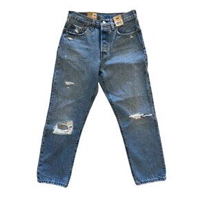 LEVIS 501 Womens Cropped Denim Jeans 27x26 NEW
